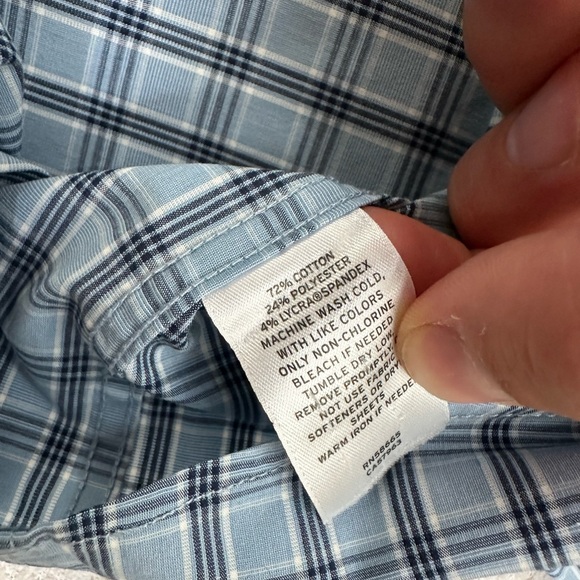 Nordstrom Men’s Shop Tech-Smart Long Sleeve Button Down Blue Plaid Size XL - Picture 4 of 6
